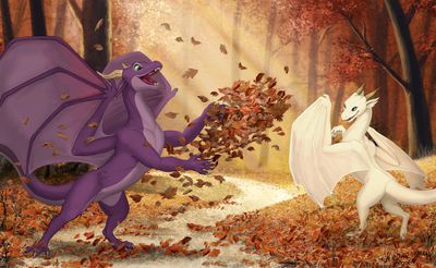 Fall Leaves
art by kodardragon
Keywords: dragon;dragoness;male;female;feral;non-adult;kodardragon
