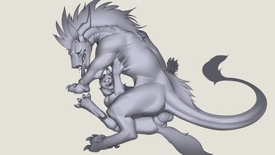 Dragon and Wolf
art by korichi
Keywords: dragon;furry;canine;wolf;male;feral;anthro;M/M;penis;missionary;anal;korichi