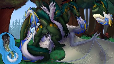 Bred in the Forest
art by kuribon
Keywords: dragon;dragoness;male;female;feral;M/F;penis;missionary;vaginal_penetration;internal;ejaculation;spooge;kuribon