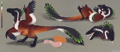 Roark Reference
art by l.gecko
Keywords: dinosaur;theropod;raptor;male;feral;solo;penis;presenting;reference;closeup;l.gecko
