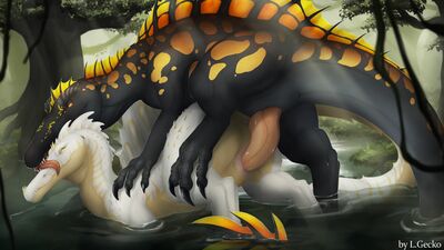 Spinosaurs Mating
art by l.gecko
Keywords: dinosaur;theropod;spinosaurus;male;female;feral;M/F;penis;from_behind;cloacal_penetration;l.gecko