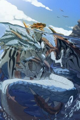 Lagiacrus and Rathalos
art by lan_rizardon
Keywords: videogame;monster_hunter;lagiacrus;rathalos;dragon;wyvern;male;feral;M/M;penis;reverse_cowgirl;anal;spooge;lan_rizardon