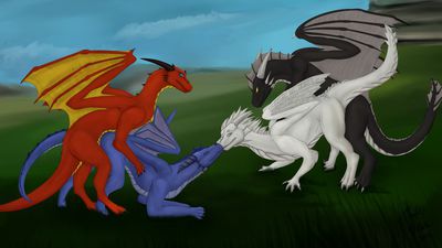 Mating Fun
art by laruna and DarkDragon009
Keywords: dragon;dragoness;male;female;feral;M/F;orgy;penis;from_behind;laruna;DarkDragon009