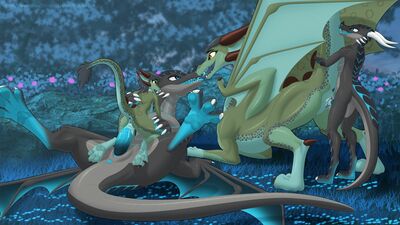 Double Date
art by leopon276
Keywords: dungeons_and_dragons;dragon;dragoness;kobold;male;female;feral;anthro;M/F;penis;cowgirl;from_behind;vaginal_penetration;spooge;leopon276