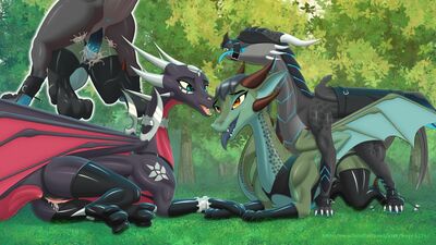 Threesome
art by leopon276
Keywords: videogame;spyro_the_dragon;cynder;dragon;dragoness;male;female;feral;M/F;solo;threeway;penis;vagina;from_behind;vaginal_penetration;closeup;spooge;leopon276