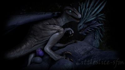 Raptor Rides A Wyvern
art by littleslice-sfm
Keywords: dragon;wyvern;dinosaur;theropod;raptor;male;female;feral;M/F;penis;cowgirl;cloacal_penetration;spooge;cgi;littleslice-sfm