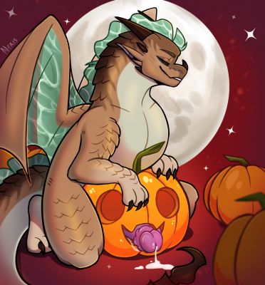 Sandwing Halloween 2 (Wings_of_Fire)
art by lnerisl
Keywords: wings_of_fire;sandwing;dragon;male;feral;solo;penis;masturbation;spooge;holiday;lnerisl