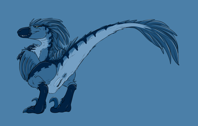 I'm Blue
art by lykenzealot
Keywords: dinosaur;theropod;raptor;deinonychus;female;feral;solo;vagina;presenting;lykenzealot