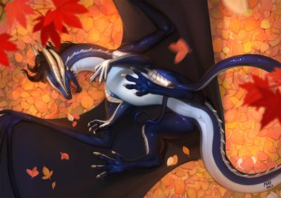 Autumn Leaves
art by madness_demon
Keywords: dragoness;female;feral;solo;vagina;madness_demon