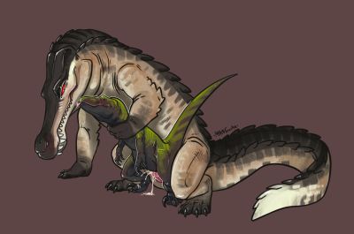 Sarco Lover
art by MANG_usha
Keywords: crocodilian;sarcosuchus;dinosaur;theropod;male;female;feral;M/F;penis;from_behind;cloacal_penetration;spooge;MANG_usha
