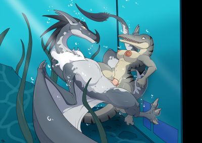 Wyvern and Icthyosaurus
art by mcfan
Keywords: dragon;wyvern;icthyosaurus;male;female;feral;anthro;breasts;M/F;penis;cowgirl;vaginal_penetration;spooge;mcfan