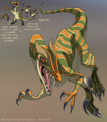 Genprey
art by isismasshiro
Keywords: videogame;monster_hunter;bird_wyvern;genprey;feral;solo;humor;isismasshiro
