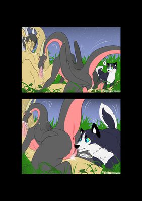 Dragons and Puppers p1
art by monsterwaifu
Keywords: comic;dragon;dragoness;furry;canine;dog;male;female;feral;anthro;breasts;M/F;threeway;spitroast;penis;vagina;oral;spooge;monsterwaifu