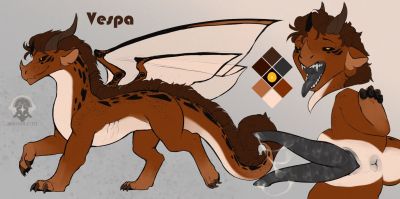 Vespa Reference (Wings_of_Fire)
art by moon_blight_dragon
Keywords: wings_of_fire;hivewing;dragon;male;feral;solo;penis;hemipenis;spooge;closeup;reference;moon_blight_dragon
