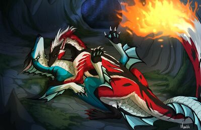 Meru and Phyress
art by moonski
Keywords: dragon;dragoness;male;female;feral;M/F;missionary;suggestive;spooge;moonski