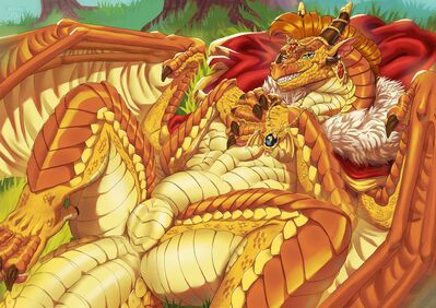 Sunny (Wings_of_Fire)
art by mrnbgreenart
Keywords: wings_of_fire;sandwing;nightwing;hybrid;sunny;dragoness;female;feral;solo;suggestive;mrnbgreenart