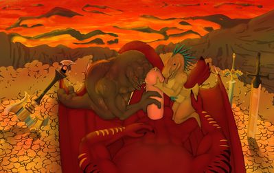 Space Sluts 2
art by mukihyena
Keywords: videogame;fire_emblem;halo;sangheili;kig-yar;dragon;male;female;anthro;M/F;threeway;penis;oral;masturbation;hoard;mukihyena