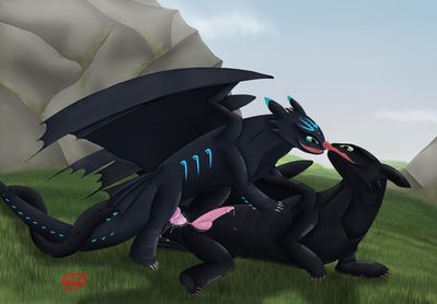 Mus0 x Toothless
art by mus0
Keywords: how_to_train_your_dragon;httyd;night_fury;toothless;dragon;male;anthro;M/M;penis;from_behind;anal;spooge;mus0