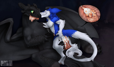 A New Cave
art by nakoo and blown-ego
Keywords: how_to_train_your_dragon;httyd;night_fury;dragon;furry;hybrid;sergal;male;anthro;M/M;penis;cowgirl;anal;internal;spooge;nakoo;blown-ego