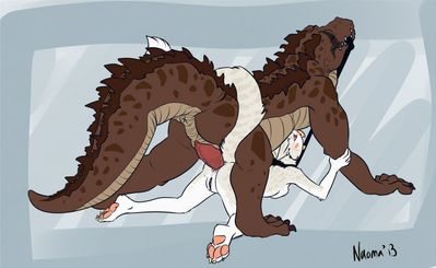 Croc and Gryphon
art by naoma-hiru
Keywords: crocodilian;crocodile;gryphon;male;female;anthro;breasts;M/F;penis;vagina;from_behind;anal;naoma-hiru