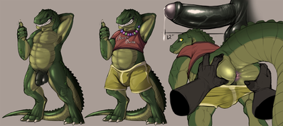 Gator Character
art by narse
Keywords: crocodilian;alligator;male;anthro;solo;penis;narse
