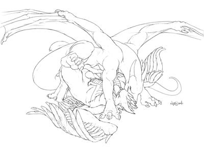 Fun With A Gryphon
art by necrodrone13
Keywords: dragon;gryphon;feral;male;M/M;penis;missionary;masturbation;necrodrone13