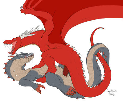 Monster Raper
art by necrodrone13
Keywords: videogame;monster_hunter;dragon;dragoness;lagiacrus;male;female;feral;M/F;penis;missionary;vaginal_penetration;necrodrone13