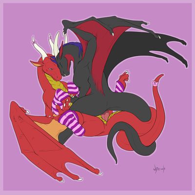 Araya and Ashtalon Mating
art by necrodrone13
Keywords: dragon;dragoness;male;female;feral;M/F;penis;cowgirl;necrodrone13
