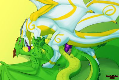 Hexdragon and Lautrec
art by neothedragon
Keywords: dragon;male;feral;M/M;penis;missionary;docking;neothedragon