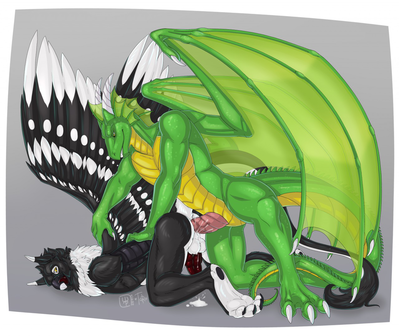 Dragon on Gryphon
art by neverneverland
Keywords: dragon;gryphon;male;feral;M/M;penis;from_behind;anal;spooge;neverneverland