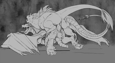 Drakes Mating
art by nitrods
Keywords: dragon;male;feral;M/M;penis;from_behind;anal;spooge;nitrods