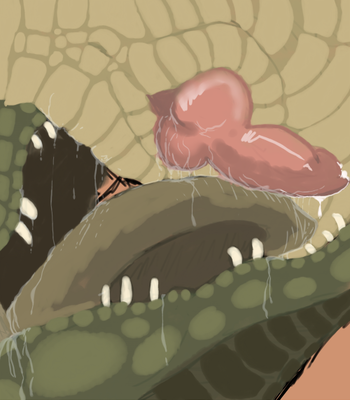 Crocodile Fellatio Closeup
art by nomorewords
Keywords: crocodilian;crocodile;male;feral;M/M;penis;oral;closeup;spooge;nomorewords