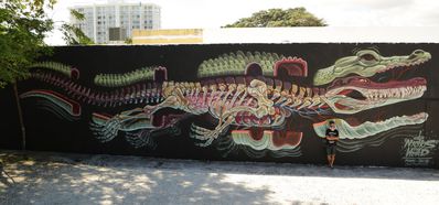 Alligator Mural
art by nychos
Keywords: crocodilian;alligator;feral;solo;mural;skeleton;non-adult;nychos