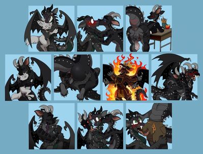 Nightwing Stickers (Wings_of_Fire)
art by olivecow
Keywords: wings_of_fire;nightwing;dragon;male;feral;solo;M/M;penis;oral;anal;rimjob;from_behind;suggestive;olivecow