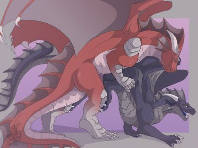 Mating Dragons
art by omez
Keywords: dragon;dragoness;male;female;feral;M/F;penis;from_behind;vaginal_penetration;omez