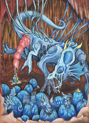 Oviposition
unknown artist
Keywords: dragoness;female;feral;solo;oviposition;egg;spooge;hatchling