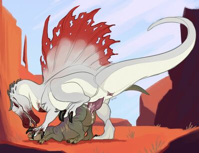 Neera Mounted
art by owishka
Keywords: disney_dinosaur;dinosaur;hadrosaur;iguanodon;theropod;spinosaurus;neera;male;female;feral;M/F;penis;from_behind;vaginal_penetration;spooge;owishka