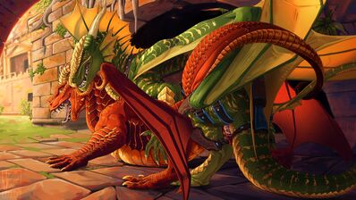 Rath and Arden Breeding
art by p-sebae
Keywords: dragon;dragoness;male;female;feral;M/F;penis;from_behind;vaginal_penetration;internal;ejaculation;spooge;p-sebae
