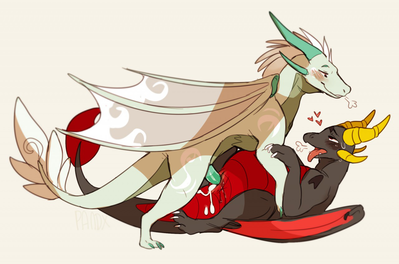 Dragons Mating 2
art by pandx
Keywords: dragon;dragoness;male;female;feral;M/F;penis;missionary;vaginal_penetration;spooge;pandx