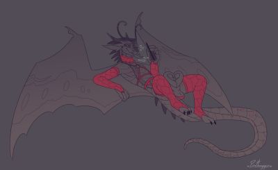 Sorrel (Wings_of_Fire)
art by pantheggon
Keywords: wings_of_fire;mudwing;silkwing;hybrid;dragon;male;feral;solo;penis;hemipenis;lingerie;pantheggon