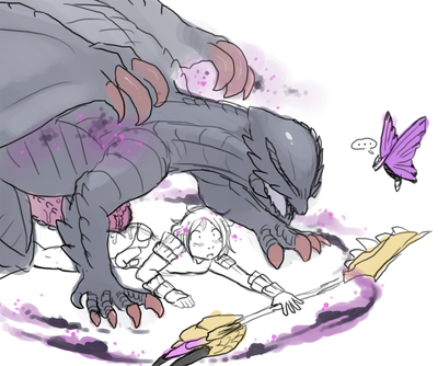 Mounting The Monster 1
art by pasteldaemon
Keywords: beast;videogame;dragon;gore_magala;feral;male;human;woman;female;M/F;penis;from_behind;spooge;pasteldaemon