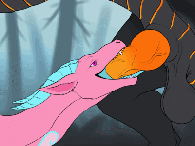 Novax x Shaiay 
art by patbunnf
Keywords: video;animated_gif;dragon;male;feral;penis;oral;closeup;patbunnf