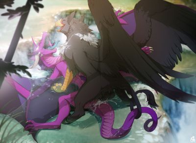 Drac and Stormgryphon
art by patto
Keywords: dragon;feral;male;M/M;penis;anal;missionary;spooge;patto
