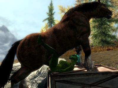 Horse and Argonian
art by phenom210
Keywords: beast;videogame;skyrim;argonian;female;anthro;breasts;furry;equine;horse;male;feral;M/F;penis;missionary;vaginal_penetration;cgi;phenom210
