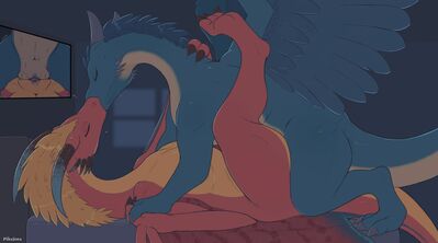 Saphira and Eztli
art by pikajota
Keywords: eragon;saphira;dragoness;female;feral;lesbian;vagina;missionary;closeup;spooge;pikajota
