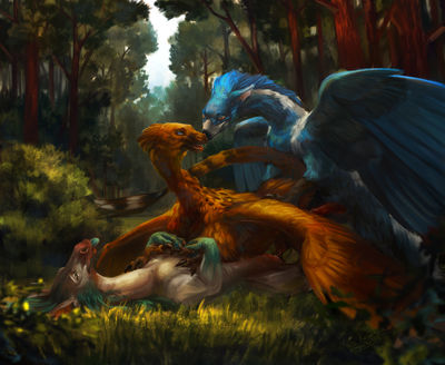 Some Intimacy Together
art by pinguinolog
Keywords: dragon;dragoness;male;female;feral;M/F;M/M;threeway;penis;missionary;from_behind;vaginal_penetration;pinguinolog