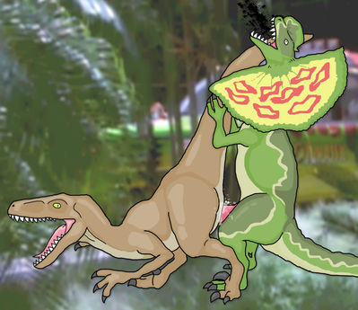 Dilophosaurus x Raptor
art by plaguetyranno
Keywords: jurassic_park;dinosaur;theropod;raptor;dilophosaurus;male;female;feral;M/F;penis;from_behind;vaginal_penetration;spooge;plaguetyranno
