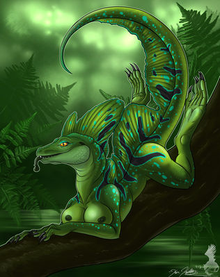 Plumed Basilisk
art by yami_griffin
Keywords: lizard;basilisk;female;anthro;breasts;solo;yami_griffin