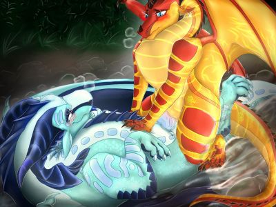Hot Ride (Wings_of_Fire)
art by polvereshine
Keywords: wings_of_fire;skywing;seawing;hybrid;dragon;dragoness;male;female;feral;M/F;penis;cowgirl;vaginal_penetration;polvereshine