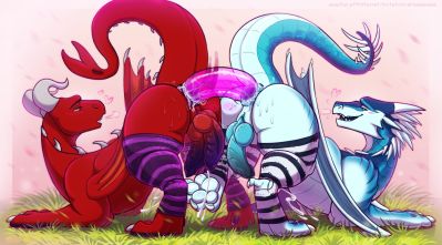 Valentine's Day (Wings_of_Fire)
art by potatosnakeeeeeee
Keywords: wings_of_fire;icewing;dragon;male;feral;M/M;penis;masturbation;dildo;anal;spooge;potatosnakeeeeeee